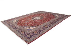 Vintage Red Traditional 10X13 Kashan Persian Rug