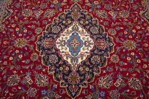 Vintage Red Traditional 10X13 Kashan Persian Rug