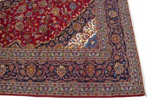 Vintage Red Traditional 10X13 Kashan Persian Rug