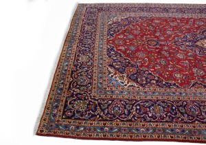 Vintage Red Traditional 9'7X13'6 Kashan Persian Rug