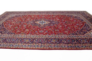 Vintage Red Traditional 9'7X13'6 Kashan Persian Rug
