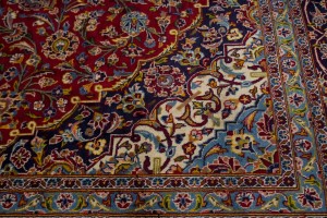 Vintage Red Traditional 10X14 Kashan Persian Rug