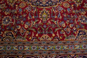 Vintage Red Traditional 10X14 Kashan Persian Rug
