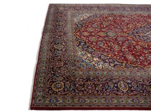 Vintage Red Traditional 10X14 Kashan Persian Rug