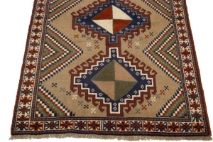 Khaki Tribal 4X7 Ghoochan Persian Oriental Rug