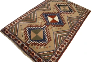 Khaki Tribal 4X7 Ghoochan Persian Oriental Rug