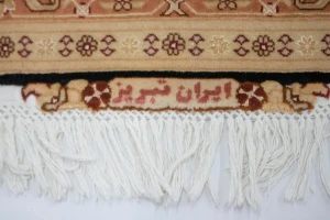 Black Traditional 3X6 Floral Tabriz Persian Oriental Rug