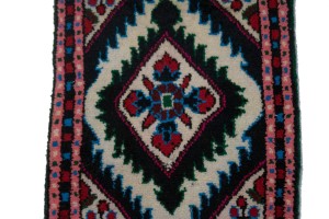 Cream & Pink Tribal 1X2 Hamedan  Persian Rug