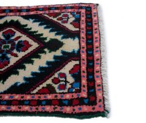 Cream & Pink Tribal 1X2 Hamedan  Persian Rug