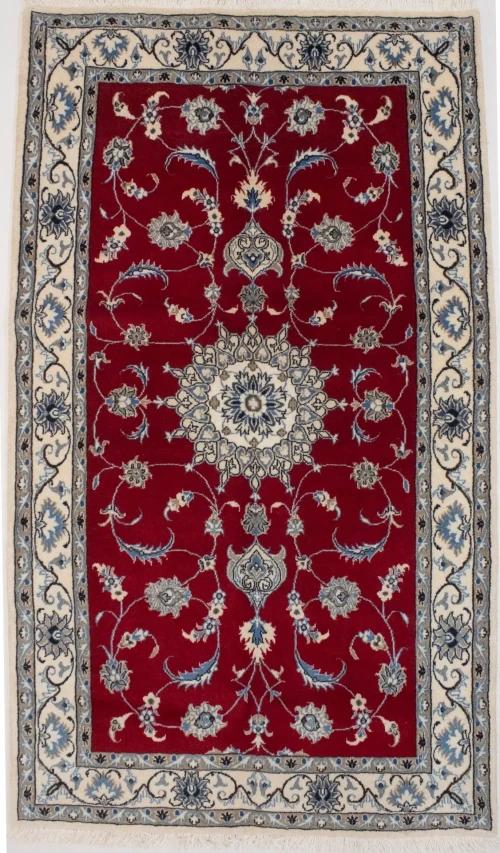 Red Classic Floral 4X7 Nain Kashmar Persian Oriental Rug