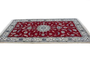 Red Classic Floral 4X7 Nain Kashmar Persian Oriental Rug