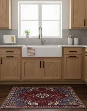 3'4 X 4'10 Shiraz Hand Knotted Red Tribal Wool Persian Rug