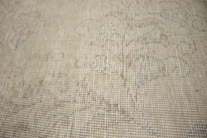 Muted Traditional Floral 7X10 Distressed Tabriz Persian Rug