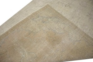 Muted Traditional Floral 7X10 Distressed Tabriz Persian Rug