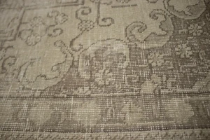 Muted Traditional Floral 8X11 Distressed Tabriz Persian Rug