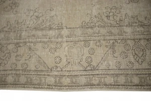 Muted Traditional Floral 8X11 Distressed Tabriz Persian Rug