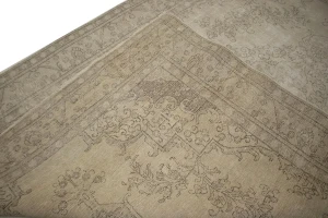 Muted Traditional Floral 8X11 Distressed Tabriz Persian Rug