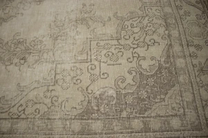 Muted Traditional Floral 8X11 Distressed Tabriz Persian Rug