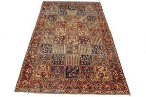 Antique Distressed Muted Tribal 7X11 Bakhtiari Persian Rug