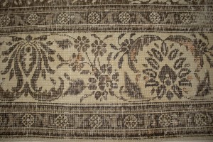 Traditional Floral Distressed 10X13 Muted Tabriz Persian Rug