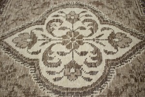 Traditional Floral Distressed 10X13 Muted Tabriz Persian Rug