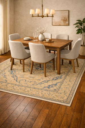 Antique Traditional Muted Beige 9X12 Tabriz Persian Rug