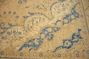 Antique Traditional Muted Beige 9X12 Tabriz Persian Rug