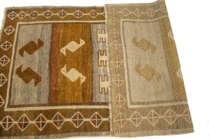 Semi Antique Multicolored Tribal 3'6X6'3 Shiraz Persian Rug