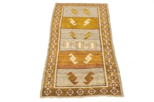 Semi Antique Multicolored Tribal 3'6X6'3 Shiraz Persian Rug