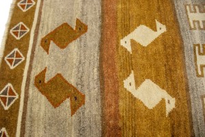 Semi Antique Multicolored Tribal 3'6X6'3 Shiraz Persian Rug