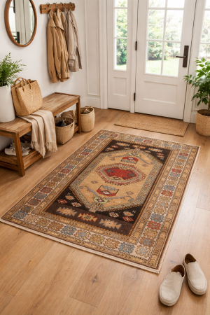 Semi Antique Tribal Geometric 4X6 Ghoochan Persian Rug