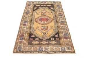 Semi Antique Tribal Geometric 4X6 Ghoochan Persian Rug