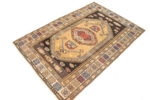 Semi Antique Tribal Geometric 4X6 Ghoochan Persian Rug