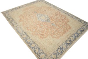 Antique Muted Distressed Floral 9'6X11'9 Kerman Persian Rug