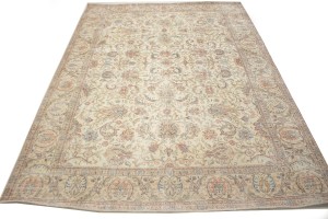 Antique Muted Floral Traditional 9X13 Tabriz Persian Rug