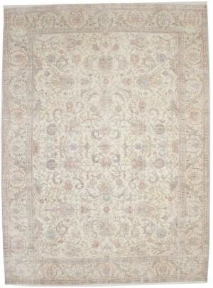 Antique Muted Floral Traditional 9X13 Tabriz Persian Rug