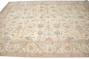 Antique Muted Floral Traditional 9X13 Tabriz Persian Rug