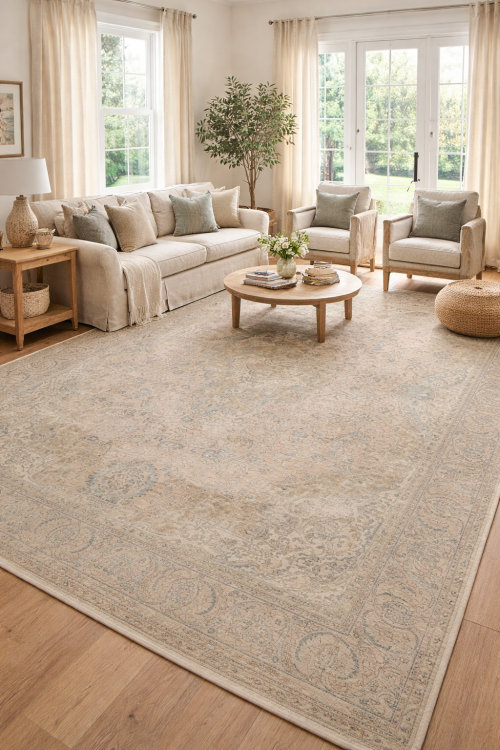 Distressed Muted Antique Traditional 10X13 Tabriz Persian Rug