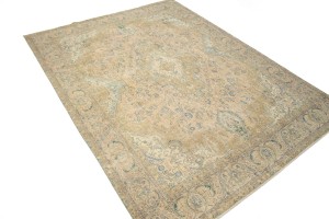 Distressed Muted Antique Traditional 10X13 Tabriz Persian Rug