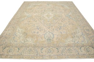 Distressed Muted Antique Traditional 10X13 Tabriz Persian Rug