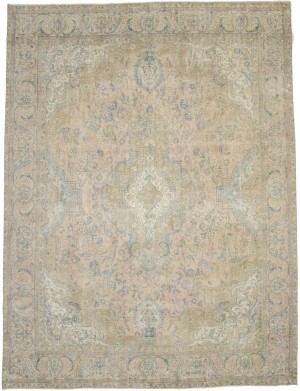 Distressed Muted Antique Traditional 10X13 Tabriz Persian Rug