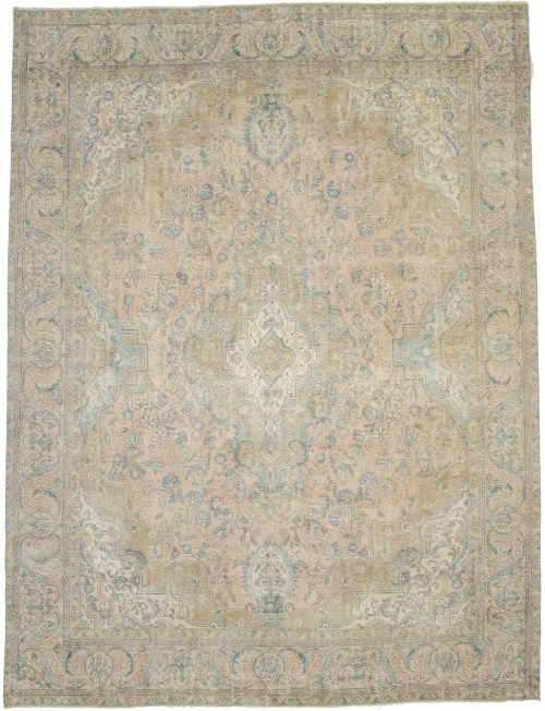 Distressed Muted Antique Traditional 10X13 Tabriz Persian Rug