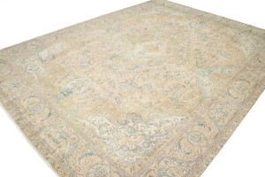 Distressed Muted Antique Traditional 10X13 Tabriz Persian Rug