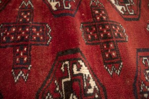 Semi Antique Tribal Red 4X5 Turkoman Persian Rug