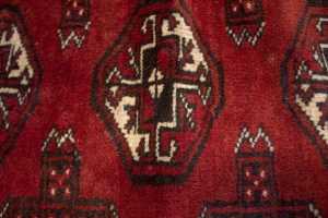 Semi Antique Tribal Red 4X5 Turkoman Persian Rug