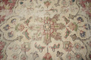 Distressed Purple-navy Antique Floral 9'7X12'6 Tabriz Persian Rug