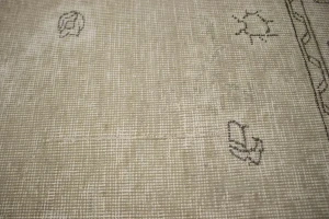 Muted Beige Antique Traditional 9'5X12'5 Tabriz Persian Oriental Rug