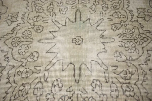 Muted Beige Antique Traditional 9'5X12'5 Tabriz Persian Oriental Rug