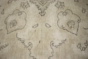 Muted Beige Antique Traditional 9'5X12'5 Tabriz Persian Oriental Rug