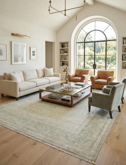 Muted Cream/Beige Antique Traditional 9'5X12'2 Kerman Persian Rug